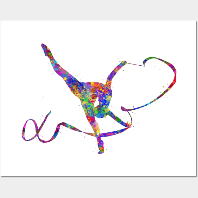 Rhythmic gymnastics ribbon dance Wall Art by Yahya Art
